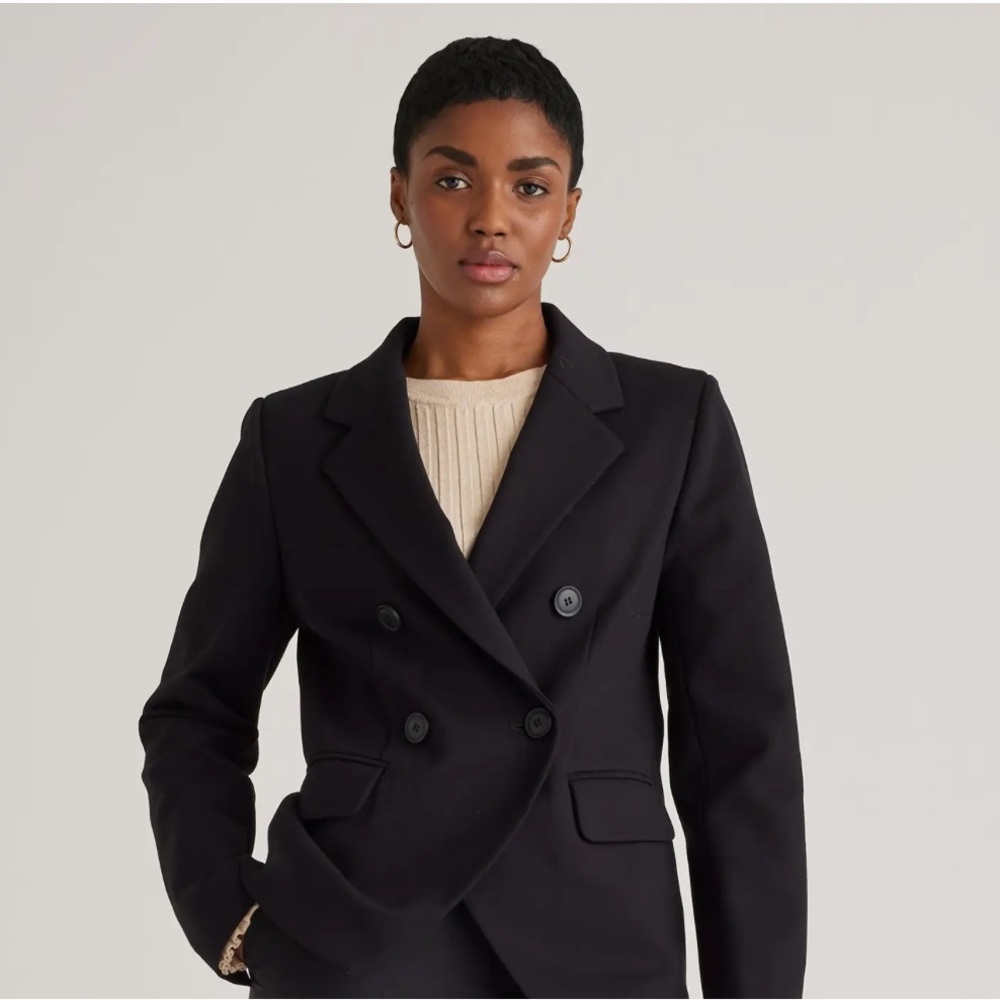 Quince Women’s Ultra-Stretch Ponte Double Breasted Blazer